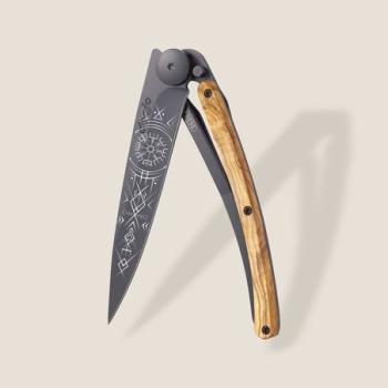 Deejo Taschenmesser 37g Olivenholz Wikinger