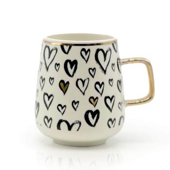 Espressotasse gold "Herz Pinselstriche"