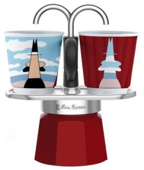 Bialetti Mini Express Magritte + 2 Espressobecher